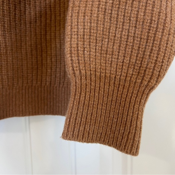Everlane Felted Merino Wool Half-Zip Sweater in Deep Camel Ribbed Pull Over XS - Picture 13 of 13